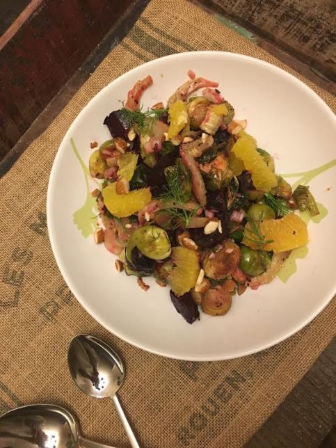 beet and brussel sprout salad